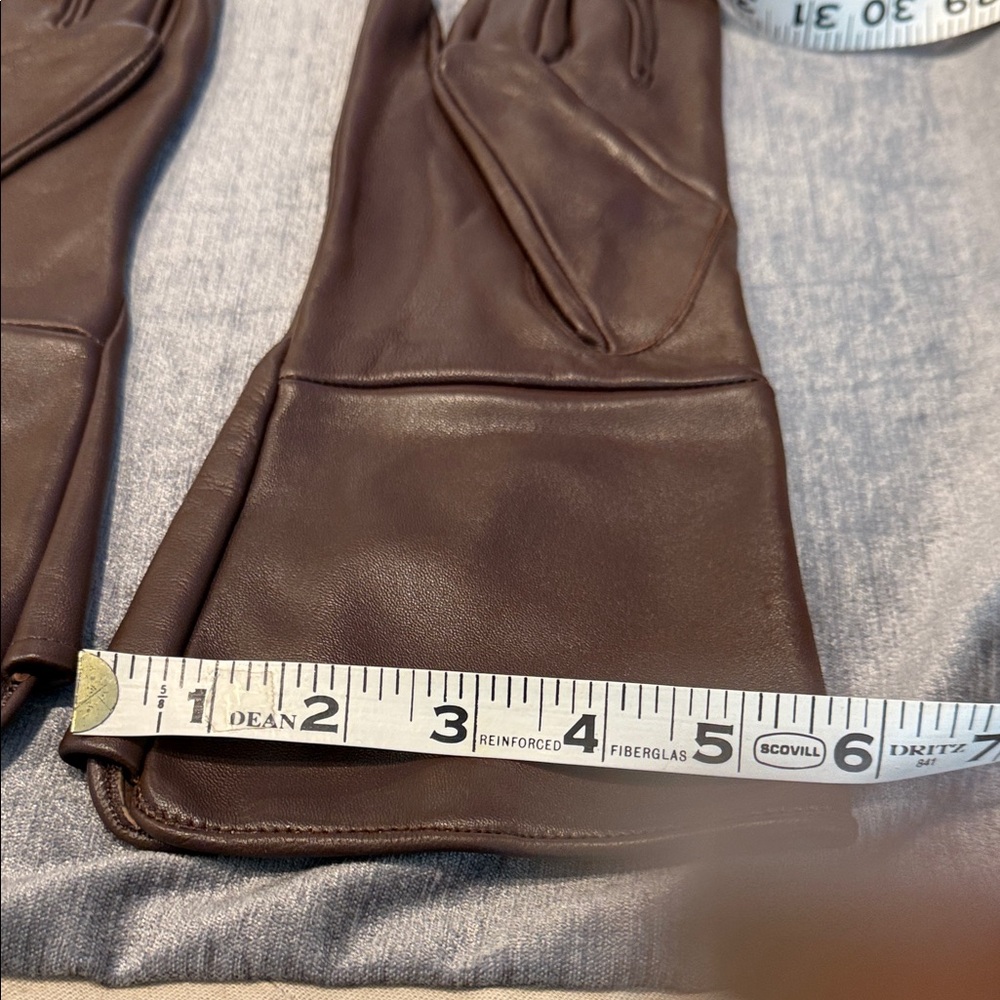 New Genuine Leather Gloves CHOCOLATE BROWN - Picture 7 of 8